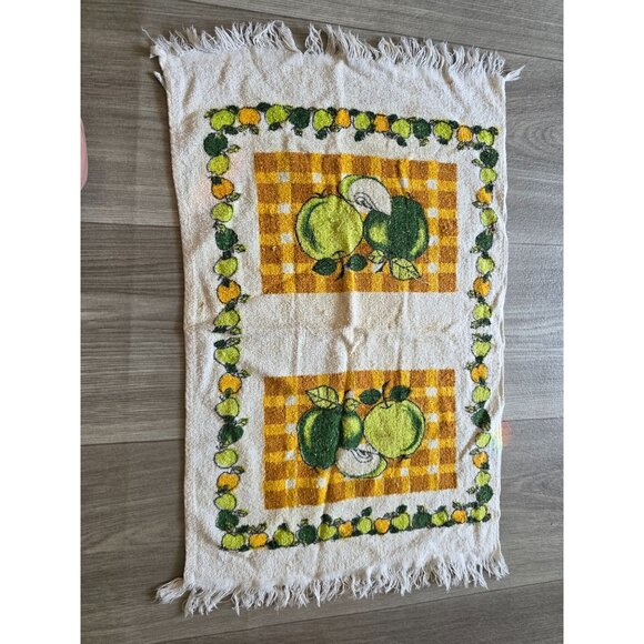 Vintage Cannon Apple Design Cotton Tea Towel With Fringe - Picture 3 of 8